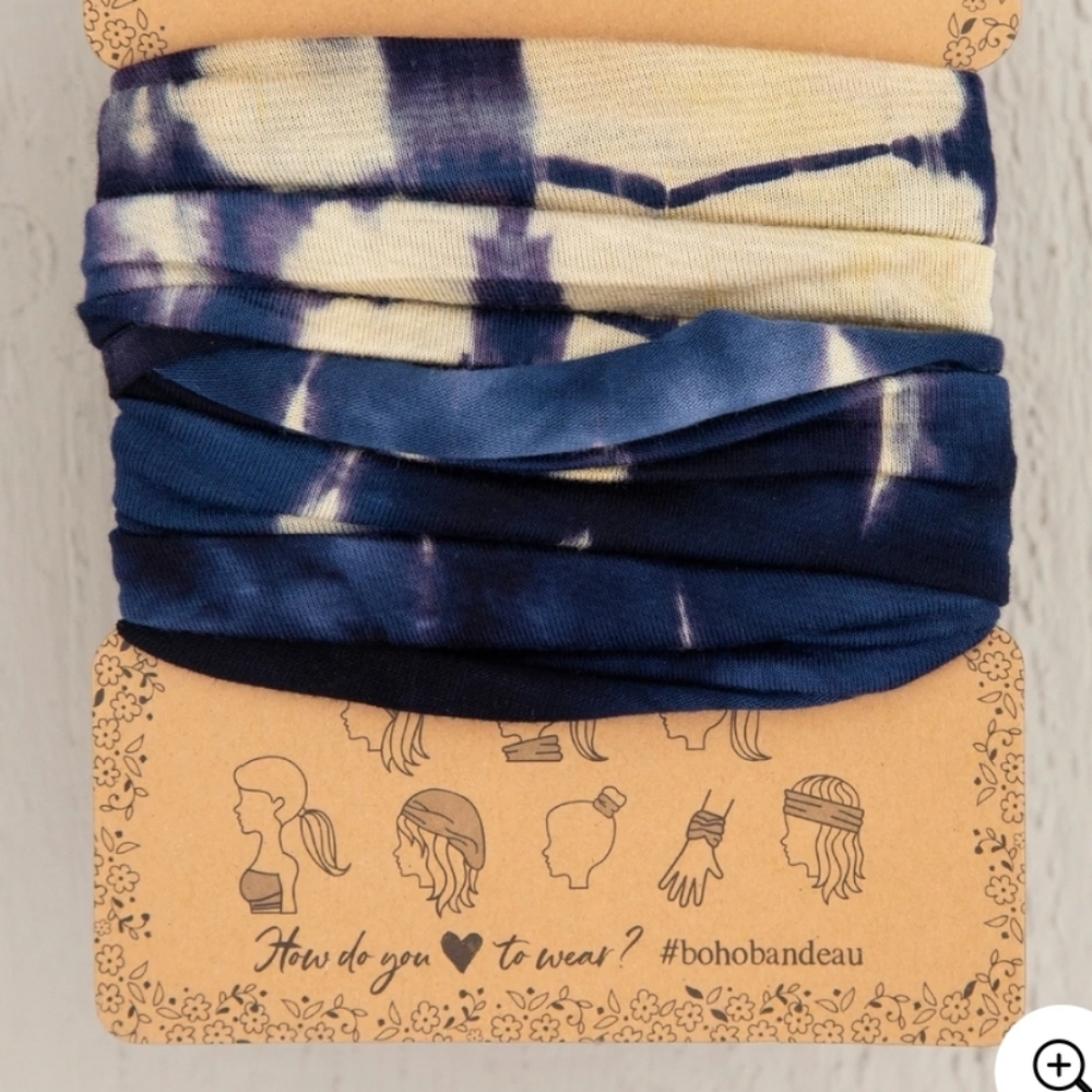 Half Boho Bandeau Blue Tue dye NEW